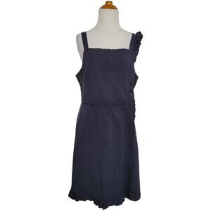NEW ModCloth Get Ready To Ruffle Dress Square Neck Mini Blue Women 10